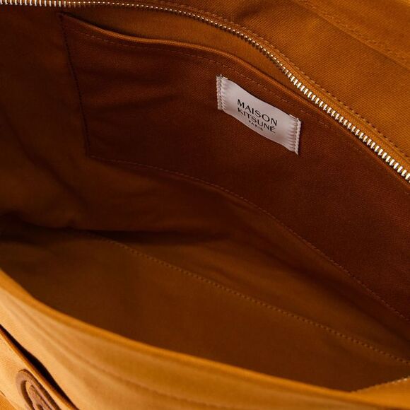 Fox Head Large Shopper Bag - Maison Kitsune - Cotton - Brown - Picture 4 of 4